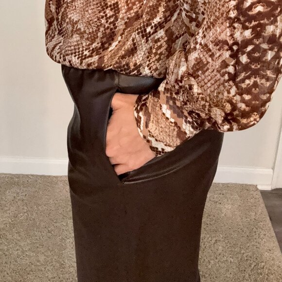 Brown Wide Coated Pants - H&M - Picture 3 of 6